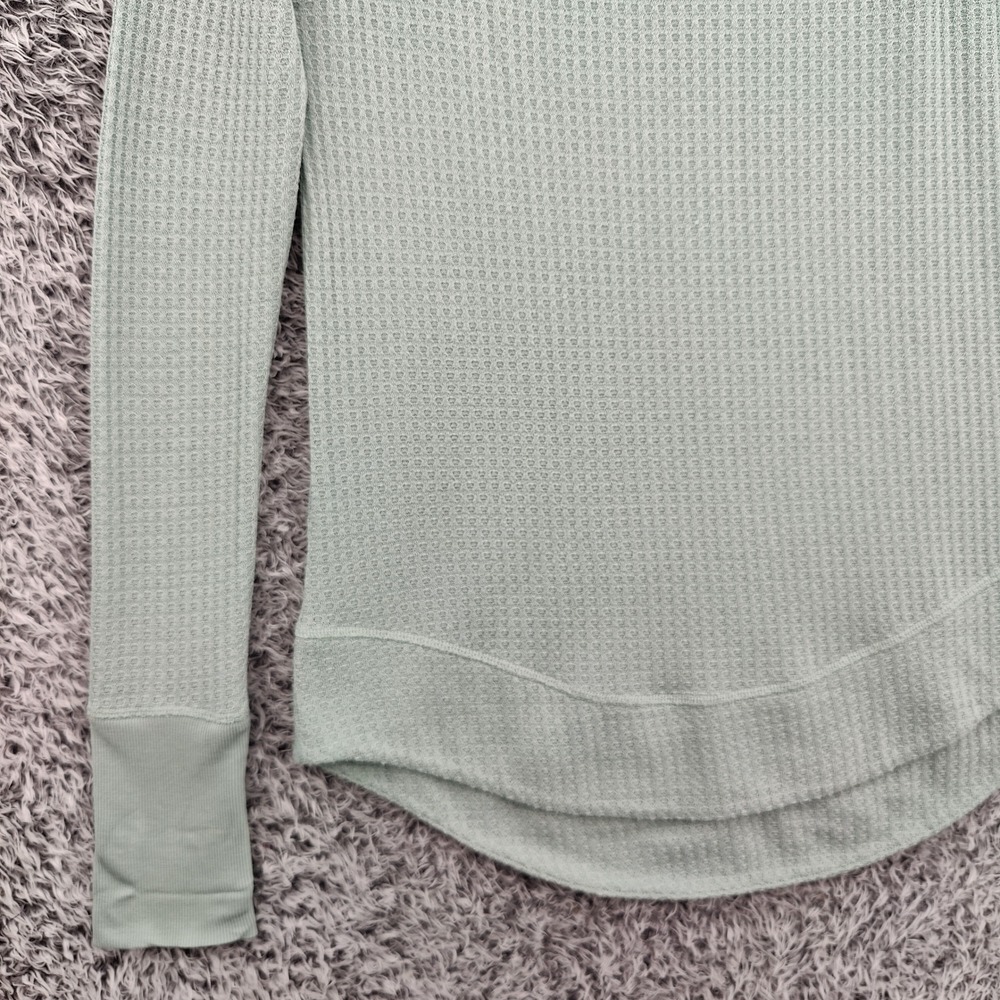 prAna Women Gorpcore Athleisure Sheeba Waffle Knit Top L Sage Green Thermal Cozy - Picture 9 of 16